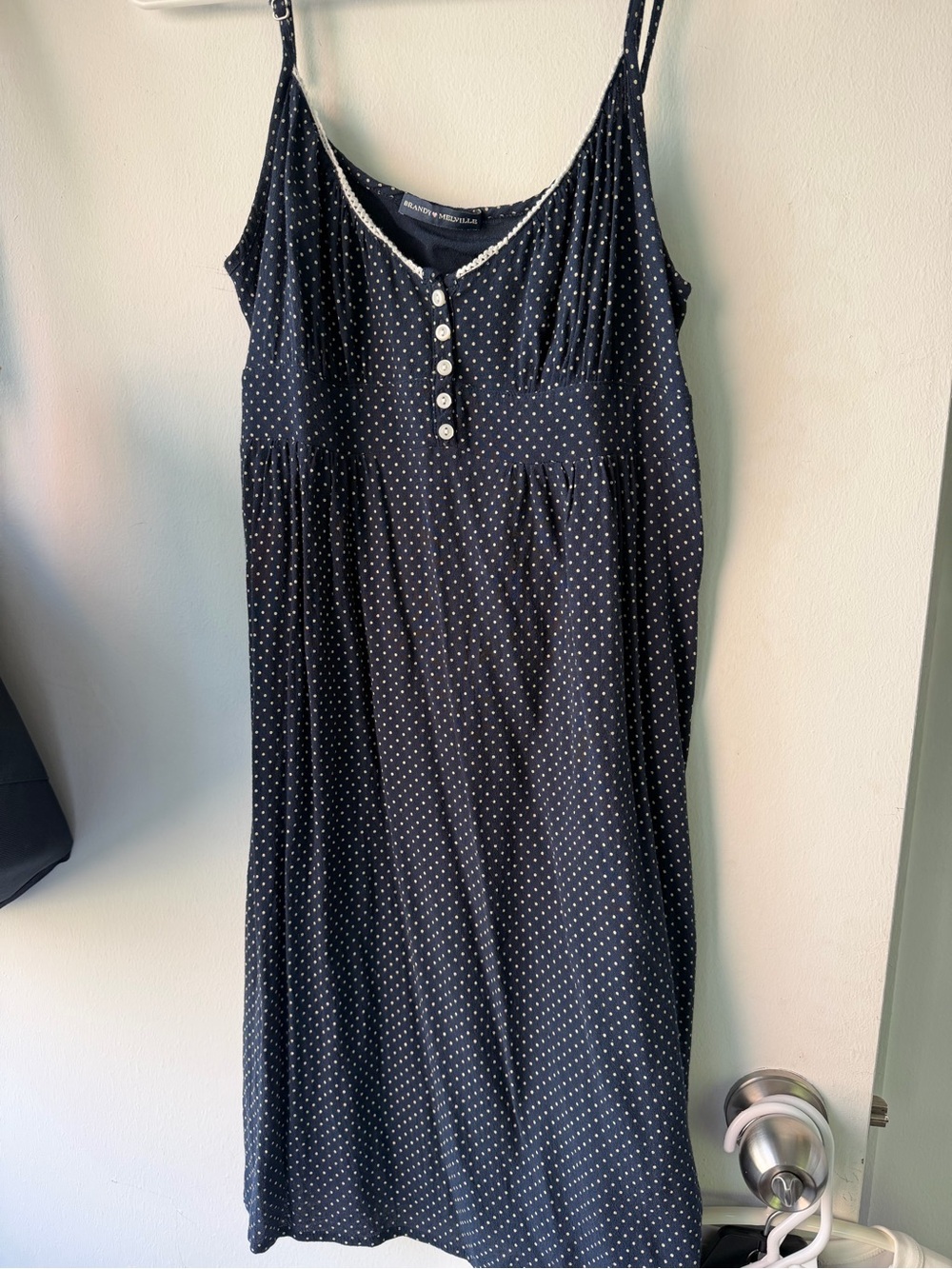 Brandy Melville Black Polka Dot Mini Dress